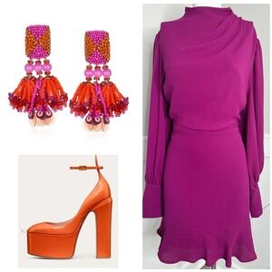 EXPRESS FUCHSIA DRESS/ PRELOVED/ Xl